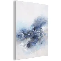 MuchoWow Wanddecoratie Metaal - Aluminium Schilderij Industrieel - Verf - Schilderij - Abstract - Blauw - 120x160 cm - Dibond - Foto op aluminium - Industriële muurdecoratie - Voor de woonkamer/slaapkamer