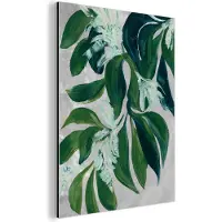 MuchoWow Wanddecoratie Metaal - Aluminium Schilderij Industrieel - Bladeren - Verf - Planten - Groen - 60x80 cm - Dibond - Foto op aluminium - Industriële muurdecoratie - Voor de woonkamer/slaapkamer