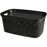 Storage solutions wasmand - 35 liter - zwart - 54 x 34 x 23 cm - Kunststof - Draagmand