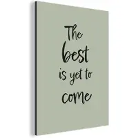 MuchoWow Wanddecoratie Metaal - Aluminium Schilderij Industrieel - Tekst - Groen - Quote - Zwart - 120x160 cm - Dibond - Foto op aluminium - Industriële muurdecoratie - Voor de woonkamer/slaapkamer