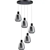 Eth 5-lichts vide hanglamp Gary glas
