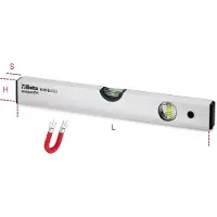 Beta Waterpassen vervaardigd uit geanodiseerd geprofileerd aluminium 2 onbreekbare libellen, nauwkeurigheid: 1 mm/m 1696B 600 - 016960206