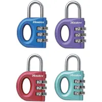 Masterlock 32mm - zinc body - 17mm chrome plated steel shackle, 4mm diam. - 3-dig
