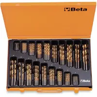 Beta Set spiraalboren, korte uitvoering HSS-TiN volledig geslepen (art. 414) in kistje 414/C116 - 004140450
