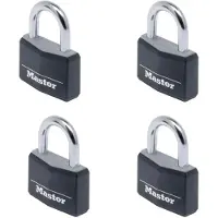 Masterlock 4 x 40mm - 21mm hardened steel shackle, 6mm diam. - double locking - 4 - 9140EURQBLKNOP