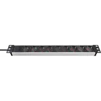 Brennenstuhl 1390007009 Alu-Line 19" PDU | Stekkerdoos Server | 16A met 9x Type F Stopcontacten | 2 meter