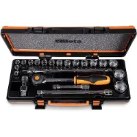 Beta 17 zeskant dopsleutels en 5 toebehoren in harde foam inleg, in metalen kist 920A/C17HR - 009200939