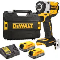 DeWalt DCF921E2T-QW 18V Li-ion XR Accu Slagmoersleutel Set (2x POWERSTACK Accu) In TSTAK - 1/2” - Koolborstelloos