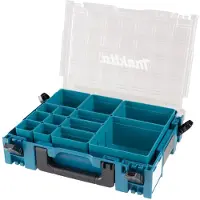 Makita MAKPAC 1 koffer voor kleine onderdelen 395 x 295 x 110 mm ( 191X80-2 ) met 13x inzetbakjes