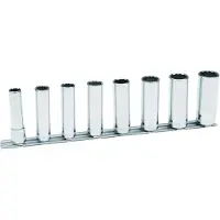 Bahco 3/8" dopsleutelset op rail | 7408MD