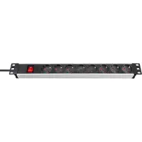 Brennenstuhl 1390007018 Stekkerdoos 19 inch 8-voudig Zilver, Zwart Randaarde stekker 1 stuk(s)