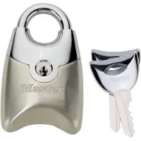 Masterlock 2 x 20mm - zinc body - 10mm shrouded steel shackle, 3mm diam. - key re - 195EURTSN
