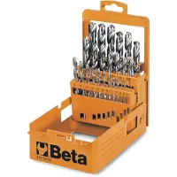 Beta Set spiraalboren, korte uitvoering HSS volledig geslepen glimmende afwerking (art. 142) in kistje 412/SP19 - 004120419
