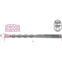 Beta Hamerboren met SDS-plus aansluiting, gefreesde schacht met hardmetalen snijplaten 419 12X210 - 004190066