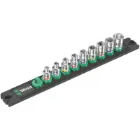 Wera 05005420001 9-delige Dop-magneetstrip A Imperial 1 Zyklop Doppenset Incl. Houder - 1/4"