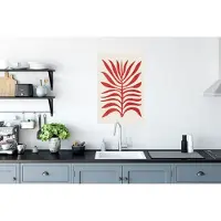 PosterMonkey Poster Plant - Rood - Bladeren - Abstract - 60x90 cm