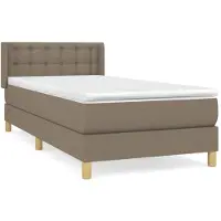 vidaXL Boxspring met matras stof taupe 90x200 cm