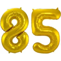 Folat Folie ballonnen - 85 jaar cijfer - goud - 86 cm - leeftijd feestartikelen - verjaardag versiering