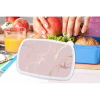 MuchoWow Broodtrommel Blauw - Lunchbox - Brooddoos - Marmer - Roségoud - Lijn - 18x12x6 cm - Kinderen - Jongen