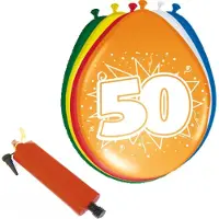 Folat - Verjaardag ballonnen pakket 50 jaar - 48x stuks met ballonpomp