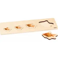 Nienhuis MONTESSORI Kinderpuzzel Goudvissen - Houten speelgoed - Houten puzzel - Educatief speelgoed - Houten dieren speelgoed - 4 stukjes - Vanaf 2 jaar