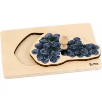 Nienhuis MONTESSORI Kinderpuzzel Druiven - Inlegplank - Houten puzzel - Educatief speelgoed - 1 stukje - Vanaf 2 jaar