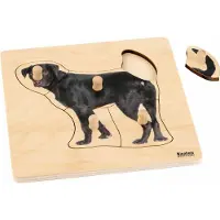 Nienhuis MONTESSORI Kinderpuzzel Hond - Hondenpuzzel - Kinderpuzzel - Houten speelgoed - Houten puzzel - Educatief speelgoed - Houten dieren speelgoed - 5 stukjes - Vanaf 2 jaar
