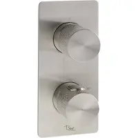 Ben Engraved Cross douchethermostaat afbouwdeel met omstelrichting RVS-look