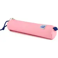 Oxford Etui - roze met elastiek - ronde pennenetui 22cm - etui jongens - etui meisjes