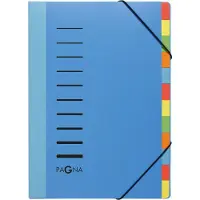 Pagna sorteermap Color, voor A4, polypropeen, 12 waaiers, blauw