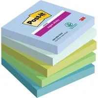 Post-It Super Sticky Notes Oasis 76 x 76 mm Kleurenassortiment 90 Vellen Pak van 5