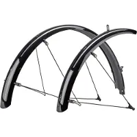 Sks Spatbordenset - Robuuste sandwichconstructie - Veiligheidssysteem - Zwart - 55 mm