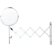 Beliani Make-up spiegels, Wandspiegel met uittrekfunctie ø 19 cm zilver YVELINES