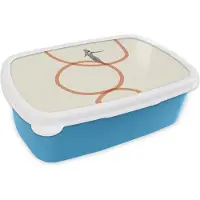 MuchoWow Broodtrommel Blauw - Lunchbox - Brooddoos - Liefde - Vintage - Koppel - Design - 18x12x6 cm - Kinderen - Jongen
