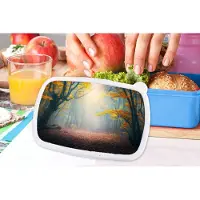 MuchoWow Broodtrommel Blauw - Lunchbox - Brooddoos - Bos - Mist - Herfst - 18x12x6 cm - Kinderen - Jongen