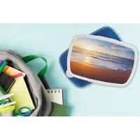 MuchoWow Broodtrommel Blauw - Lunchbox - Brooddoos - Strand - Zee - Zon - Horizon - 18x12x6 cm - Kinderen - Jongen