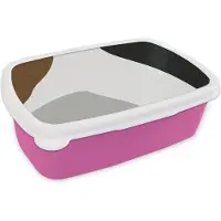 MuchoWow Broodtrommel Roze - Lunchbox - Brooddoos - Minimalisme - Design - Vormen - 18x12x6 cm - Kinderen - Meisje