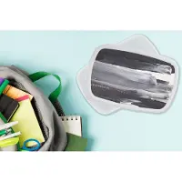MuchoWow Broodtrommel Wit - Lunchbox - Brooddoos - Verf - Zwart - Design - 18x12x6 cm - Volwassenen