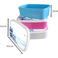 MuchoWow Broodtrommel Blauw - Lunchbox - Brooddoos - Schilderij - Olieverf - Natuur - 18x12x6 cm - Kinderen - Jongen
