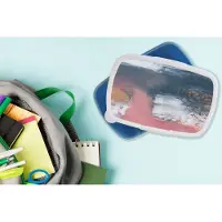 MuchoWow Broodtrommel Blauw - Lunchbox - Brooddoos - Abstract - Verf - Design - 18x12x6 cm - Kinderen - Jongen