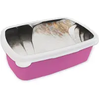 MuchoWow Broodtrommel Roze - Lunchbox - Brooddoos - Goud - Abstract - Design - 18x12x6 cm - Kinderen - Meisje