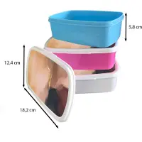 MuchoWow Broodtrommel Wit - Lunchbox - Brooddoos - Abstract - Verf - Pastel - 18x12x6 cm - Volwassenen