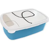 MuchoWow Broodtrommel Blauw - Lunchbox - Brooddoos - Abstract - Pastel - Minimalisme - 18x12x6 cm - Kinderen - Jongen