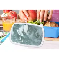MuchoWow Broodtrommel Blauw - Lunchbox - Brooddoos - Acrylverf - Abstract - Design - 18x12x6 cm - Kinderen - Jongen
