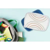 MuchoWow Broodtrommel Blauw - Lunchbox - Brooddoos - Regenboog - Design - Pastel - 18x12x6 cm - Kinderen - Jongen
