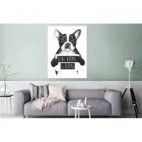 MuchoWow Wanddecoratie Metaal - Aluminium Schilderij Industrieel - Hond - Bord - Tekst - Dieren - 90x120 cm - Dibond - Foto op aluminium - Industriële muurdecoratie - Voor de woonkamer/slaapkamer