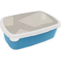 MuchoWow Broodtrommel Blauw - Lunchbox - Brooddoos - Terrazzo - Abstract - Pastel - Patronen - 18x12x6 cm - Kinderen - Jongen