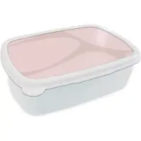 MuchoWow Broodtrommel Wit - Lunchbox - Brooddoos - Roze - Geometrische vormen - Abstract - 18x12x6 cm - Volwassenen