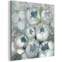 MuchoWow Wanddecoratie Metaal - Aluminium Schilderij Industrieel - Groen - Bloemen - Natuur - Abstract - 90x90 cm - Dibond - Foto op aluminium - Industriële muurdecoratie - Voor de woonkamer/slaapkamer