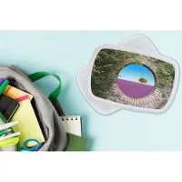 MuchoWow Broodtrommel Wit - Lunchbox - Brooddoos - Lavendel - Doorkijk - Bloemen - Zomer - 18x12x6 cm - Volwassenen